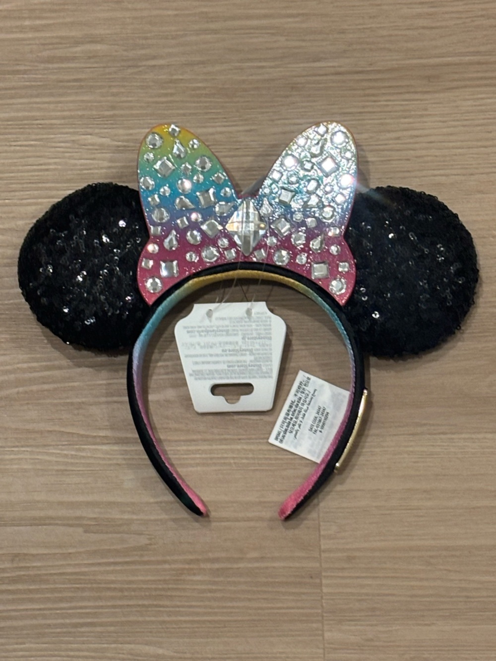 NWT Disneyland 70th Anniversary Rainbow bejeweled Minnie ears Headband
